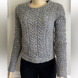 NWOT Rag & Bone Gray Speckled Merino Wool Cable Knit Sweater Women’s XS